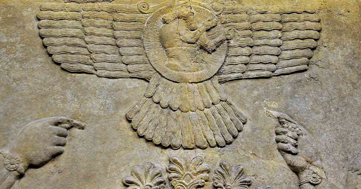 wall relief god ashur