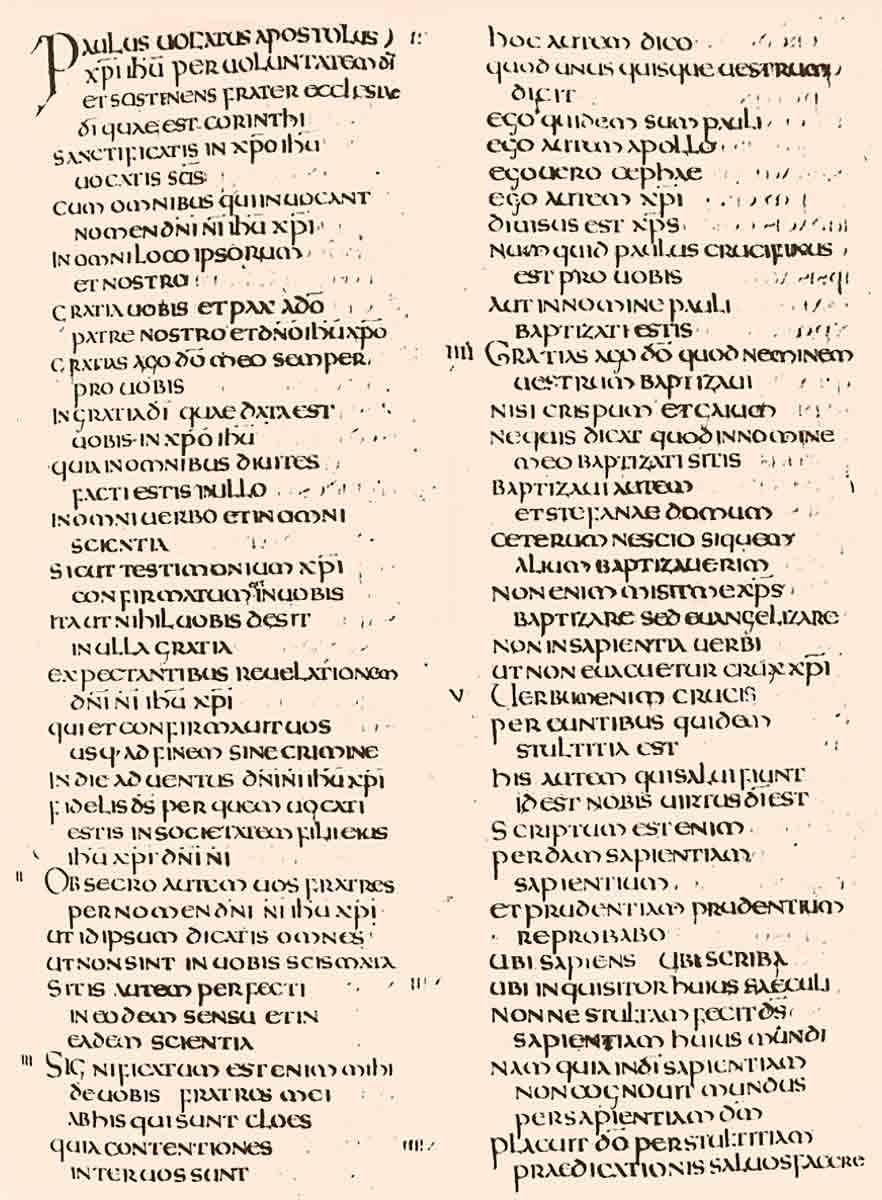 firs corinthians codex amiatinus