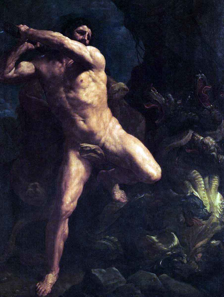 reni hercules vanquishing hydra painting
