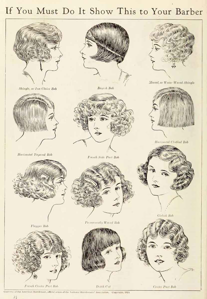 roaring twenties bob cut illustration