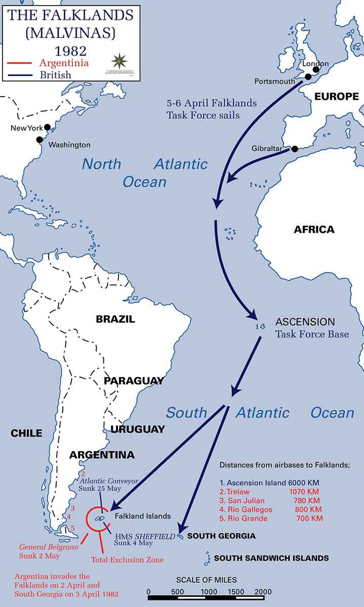 Falklands War Taskforce Route