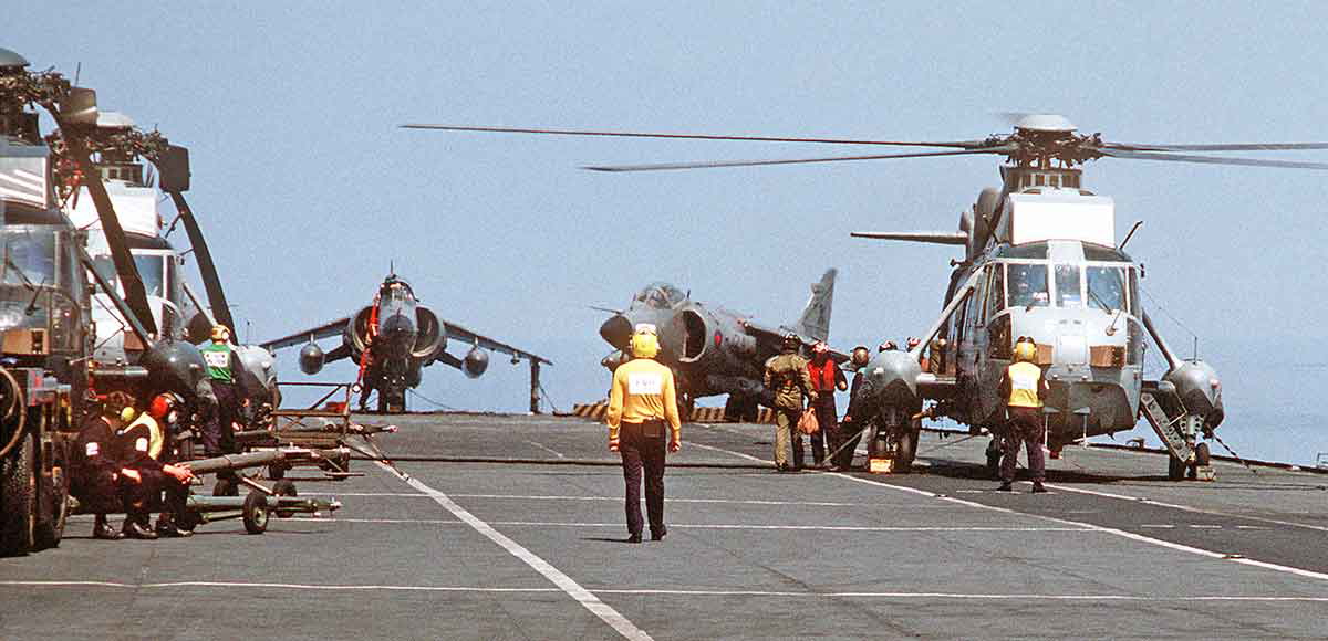 HMS Invincible Falklands Harrier Flight Deck