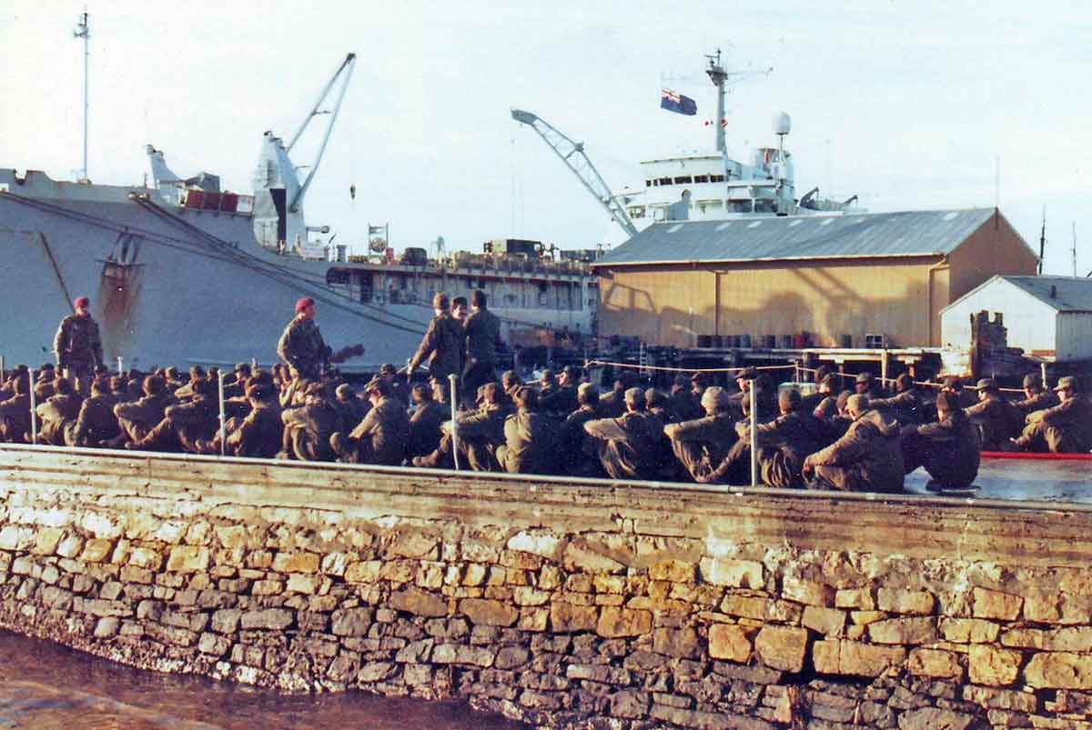 Port Stanley Argentinian Soldiers POWs Falklands