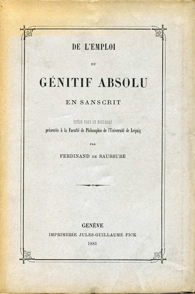 Saussure Sanskrit Title Page