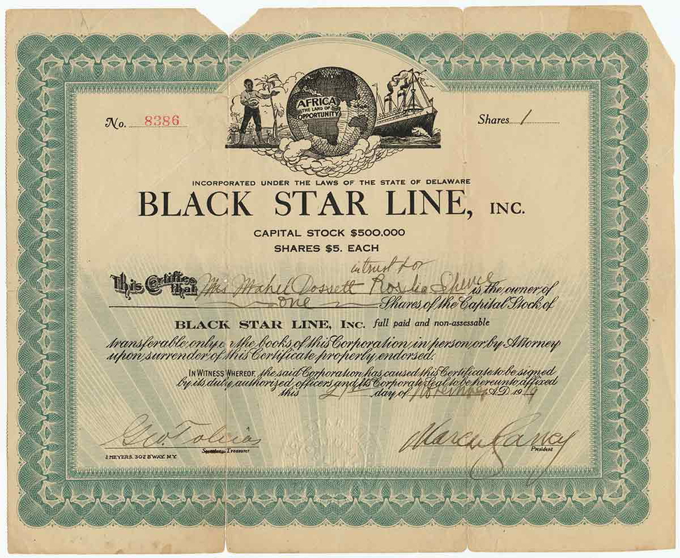 black star line stock certificate