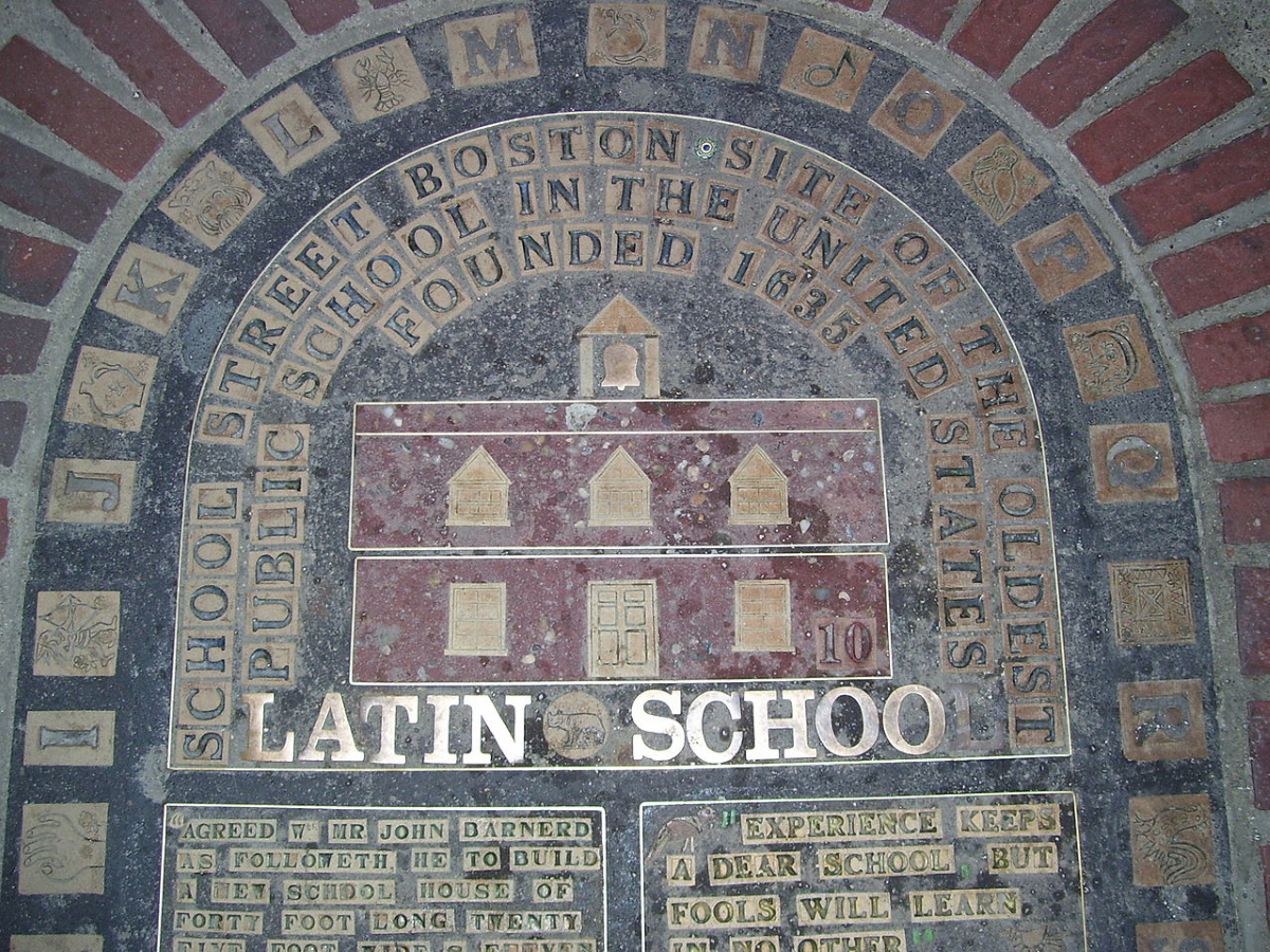 boston latin school plaque school street