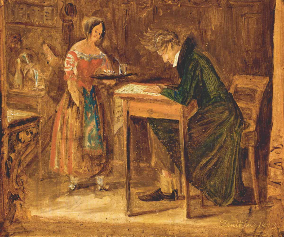 cafe guest kierkegaard olavius zeuthen painting