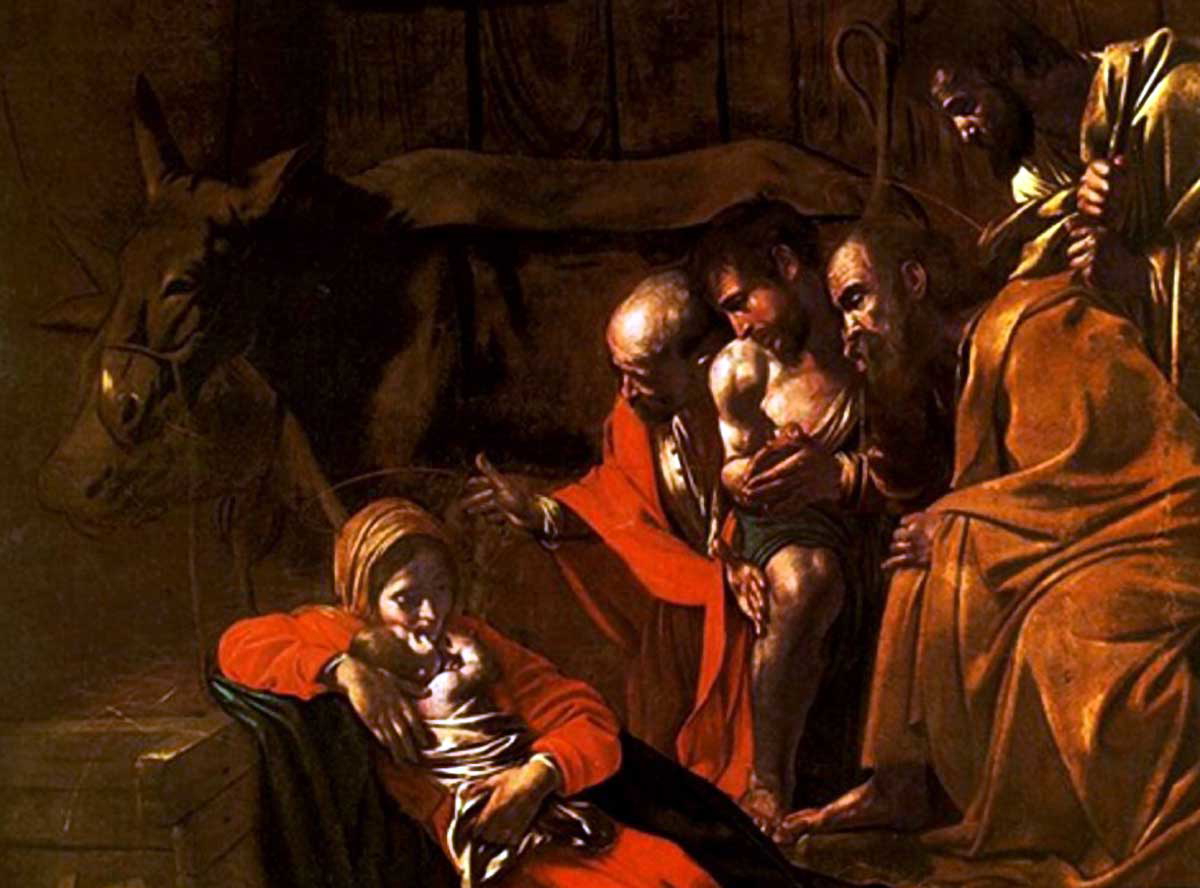 chiaroscuro technique caravaggio adoration painting