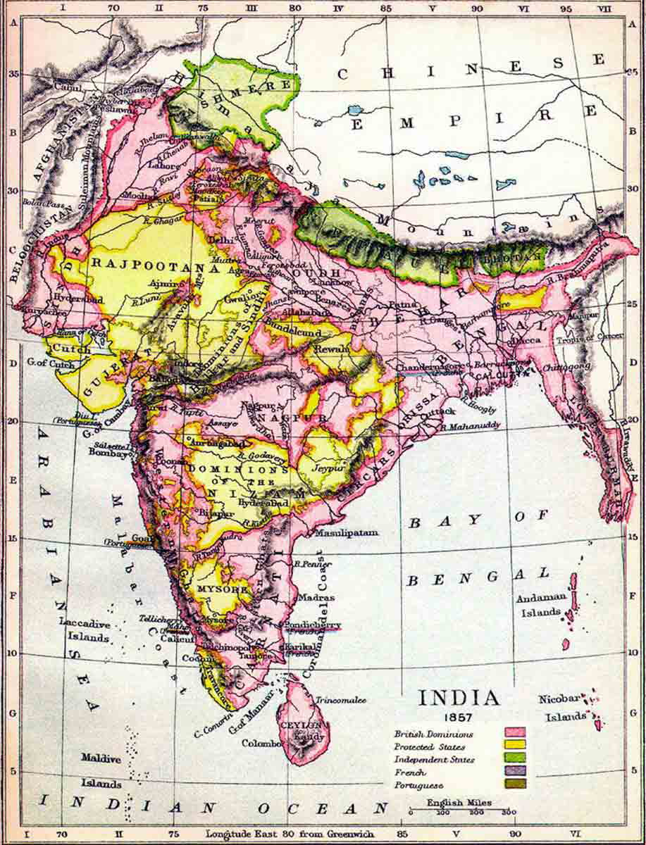 india map 1857