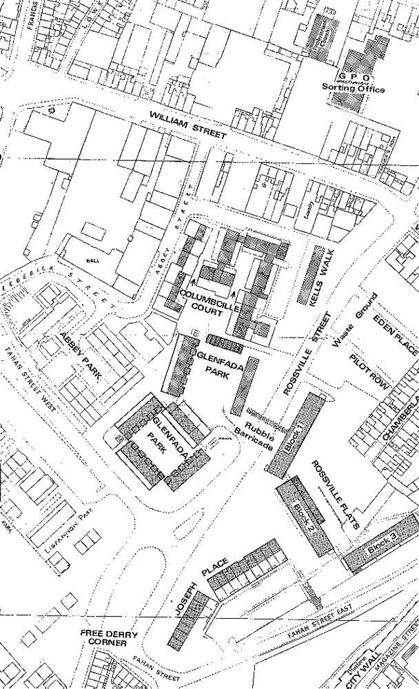 map central derry bloody sunday ireland