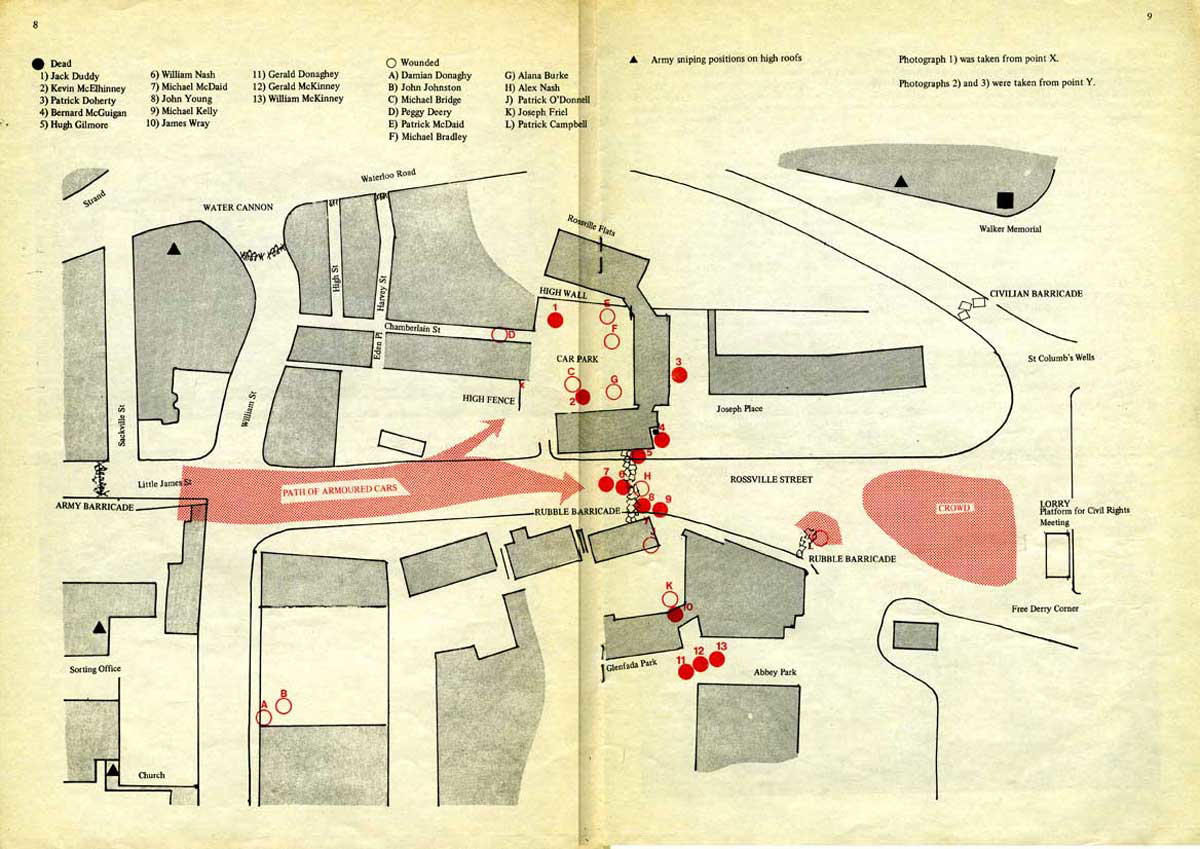 map dead wounded bloody sunday northern ireland