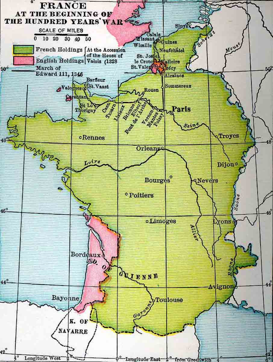 map france hundred years war