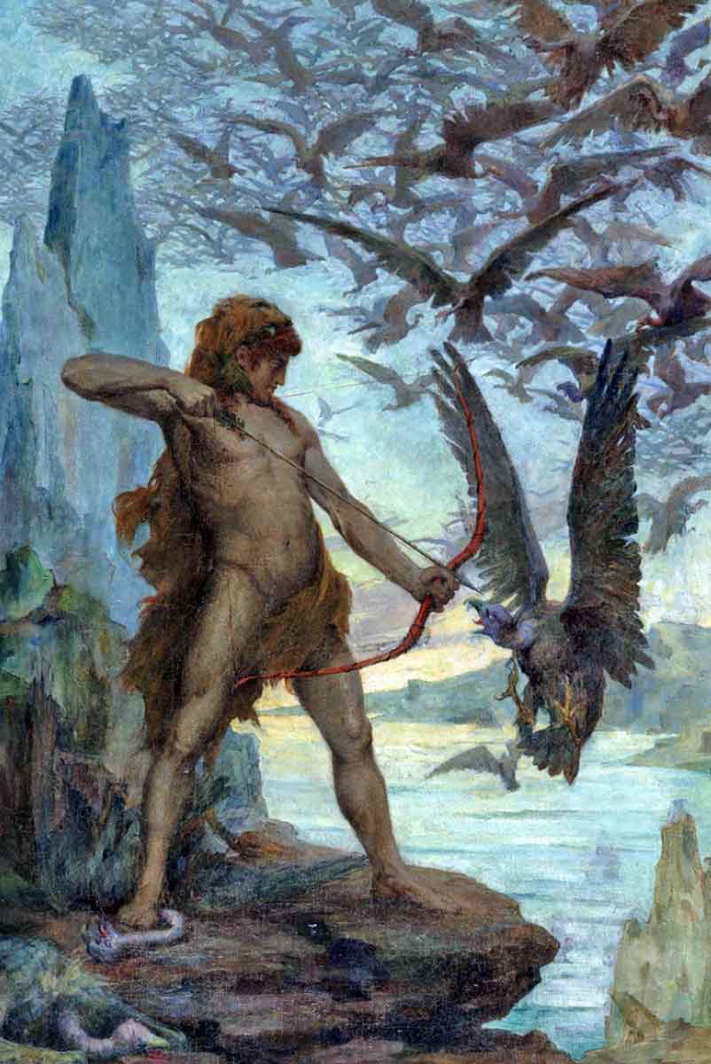 maxence heracles destroys stymphalian birds
