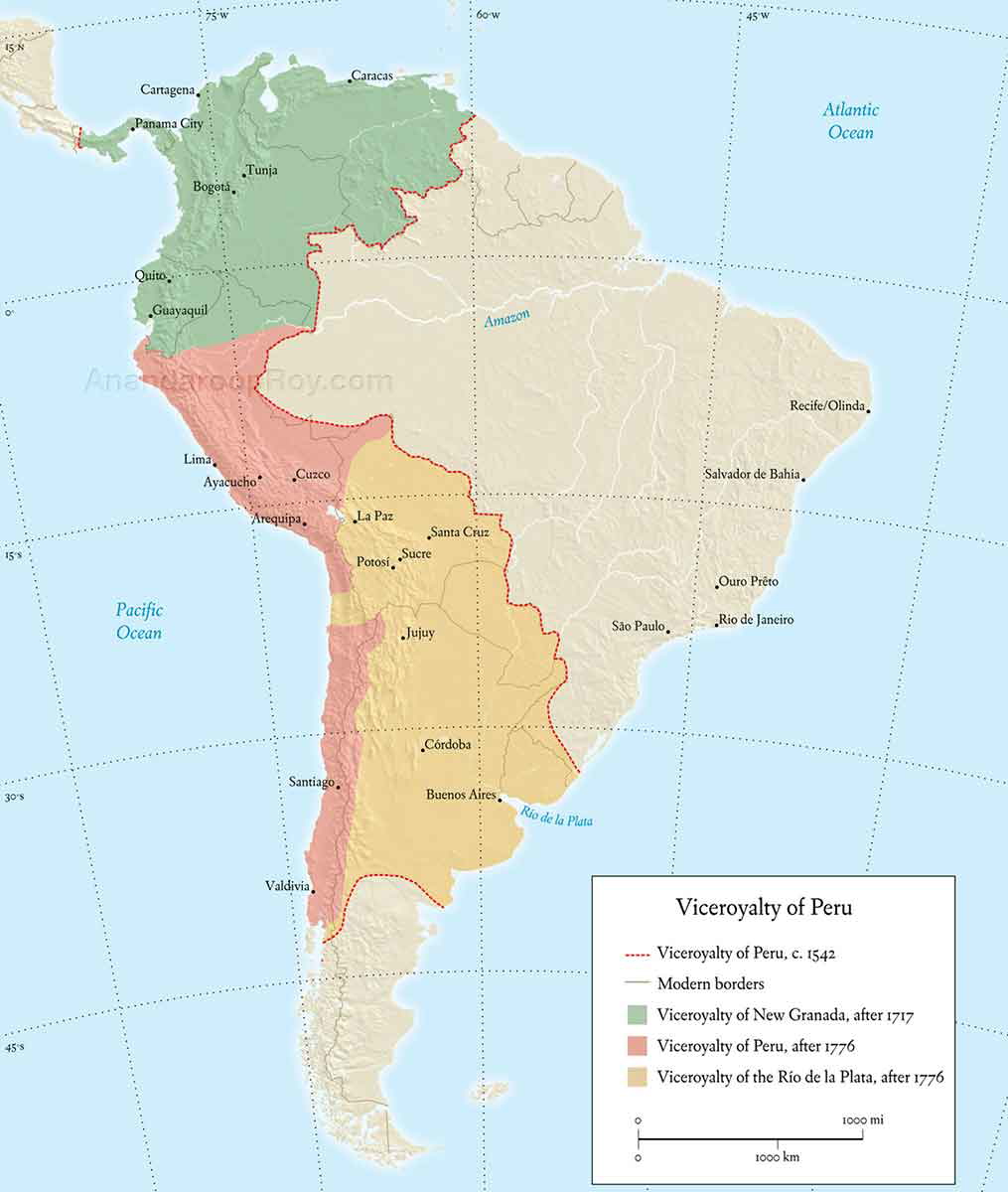 viceroyalty of peru map