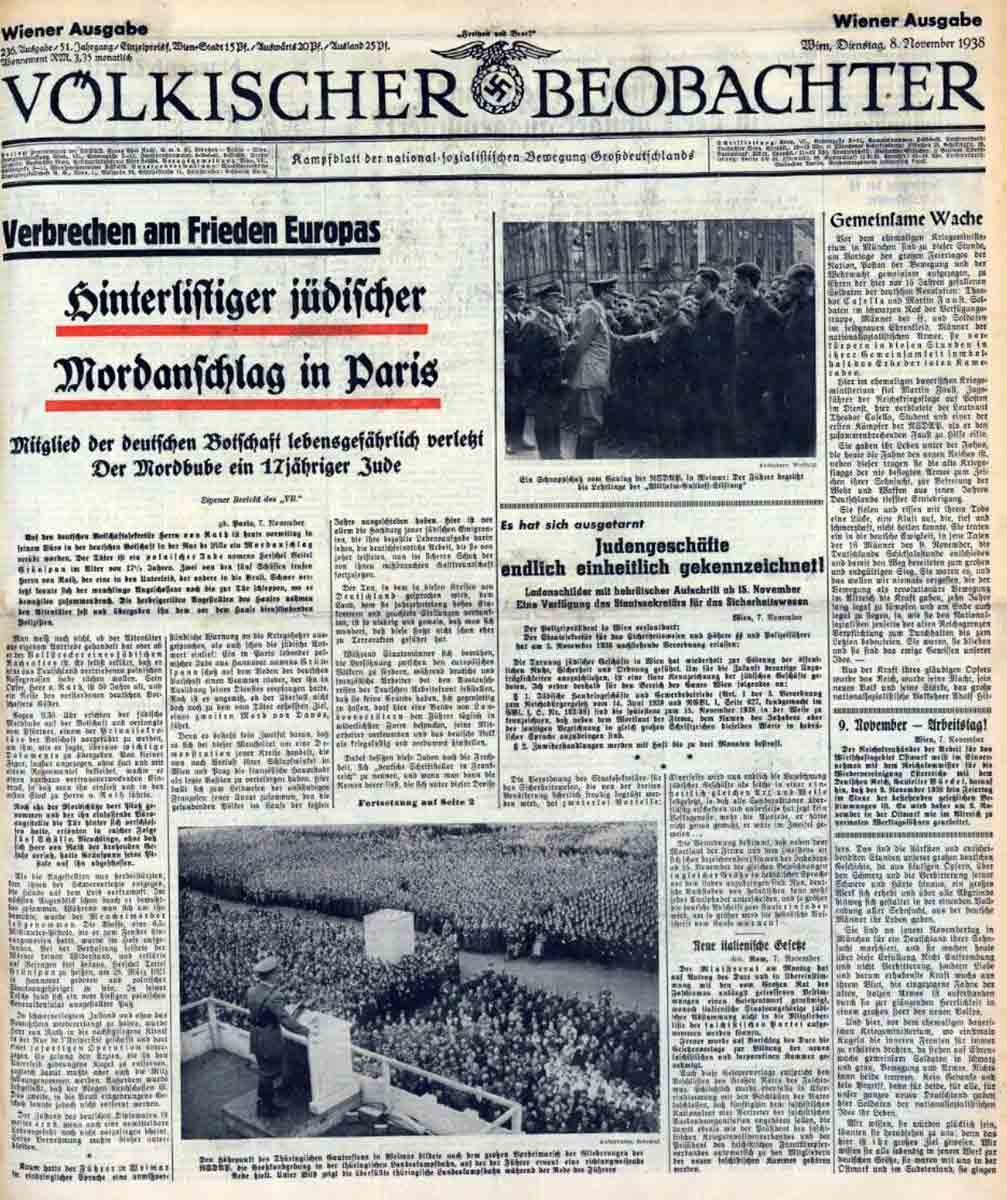 völkischer beobachter november 8 1938
