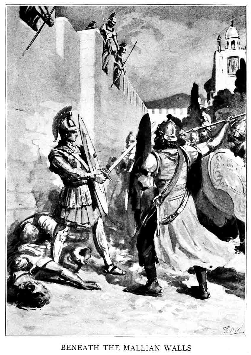 Alexander beneath mallian walls