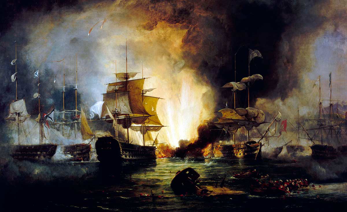 Battle of Navarino Reinagle 1828 National Maritime Museum