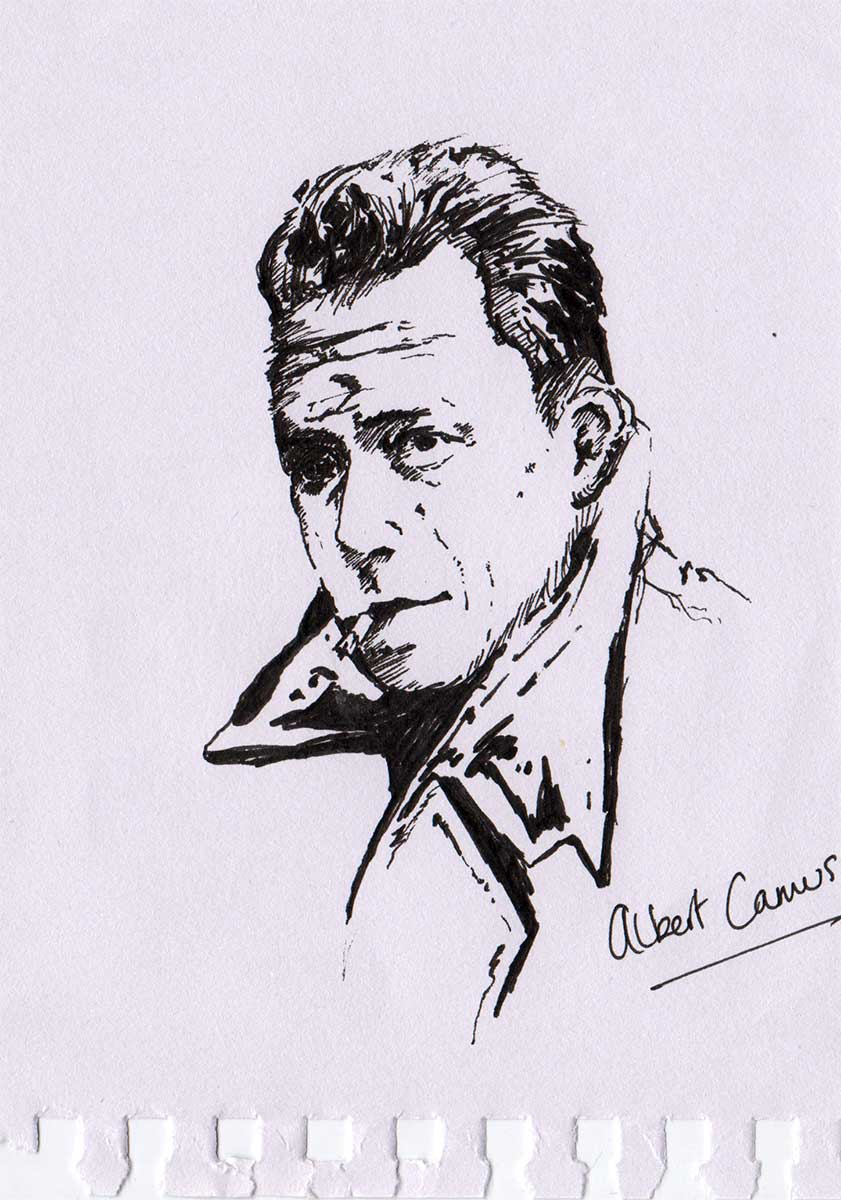 Drawing of Albert Camus