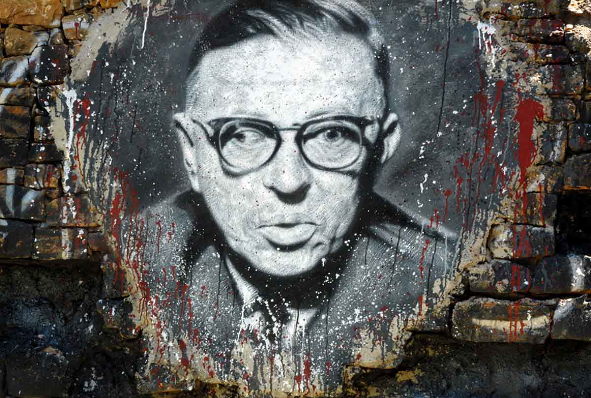 Painting of Sartre