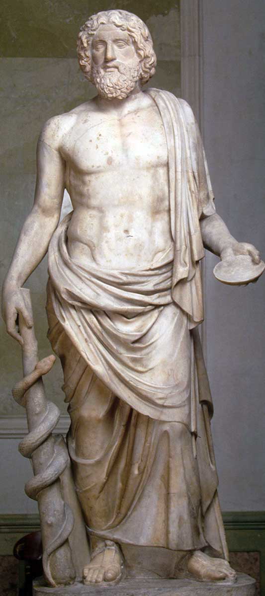 asclepius roman statue marble