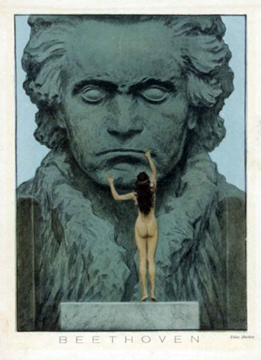beethoven bust with nude female figure