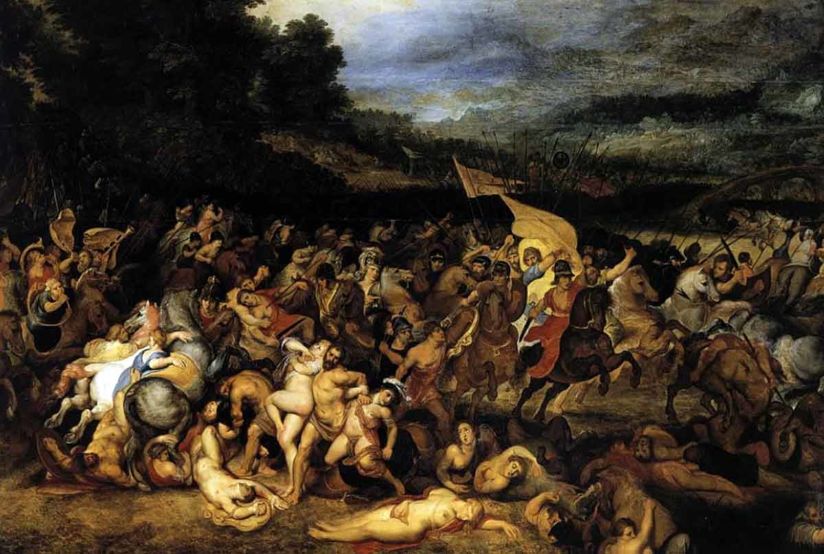 brueghel battle amazones painting