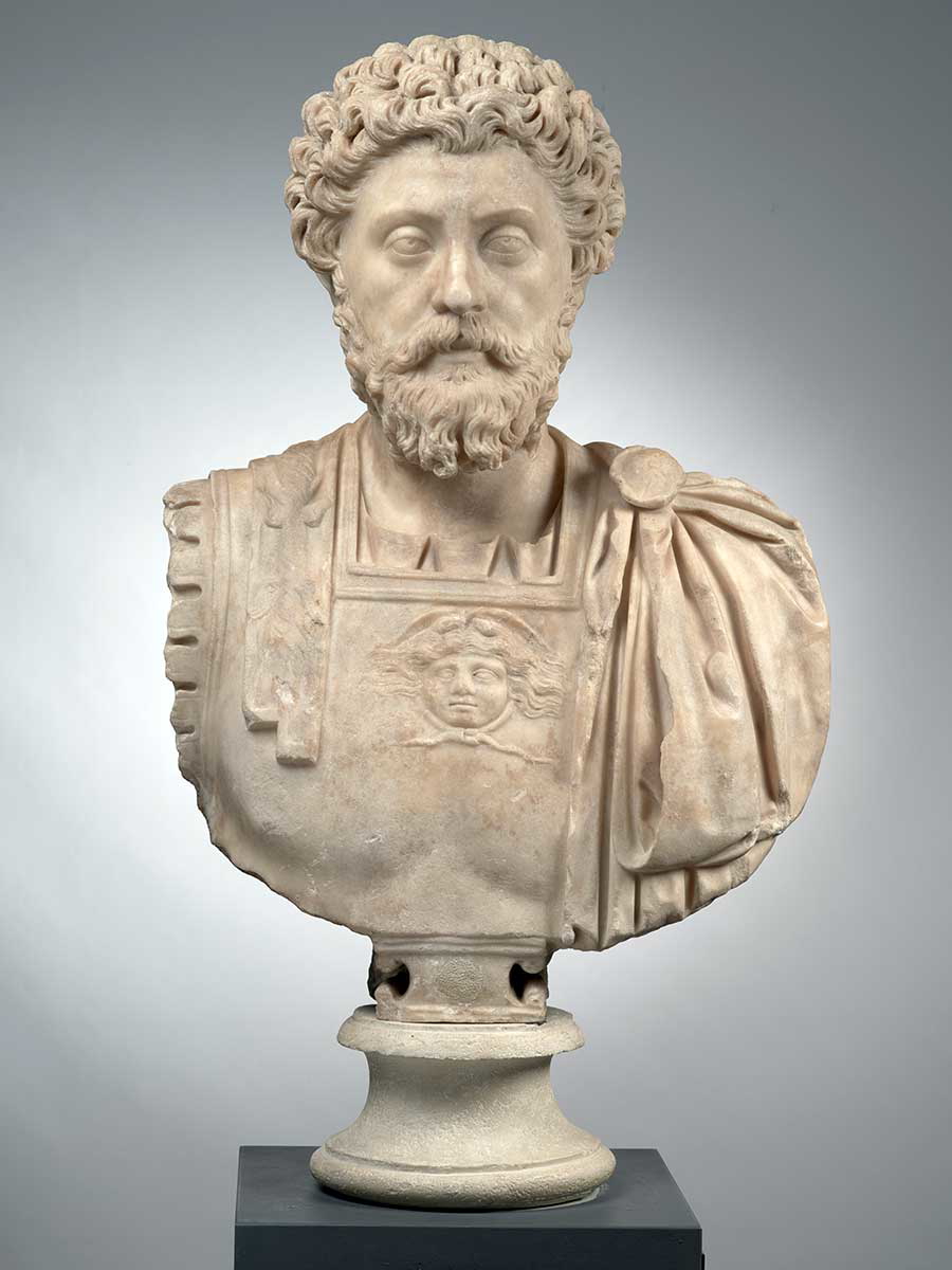 bust marcus aurelius rome ancient shakespeare