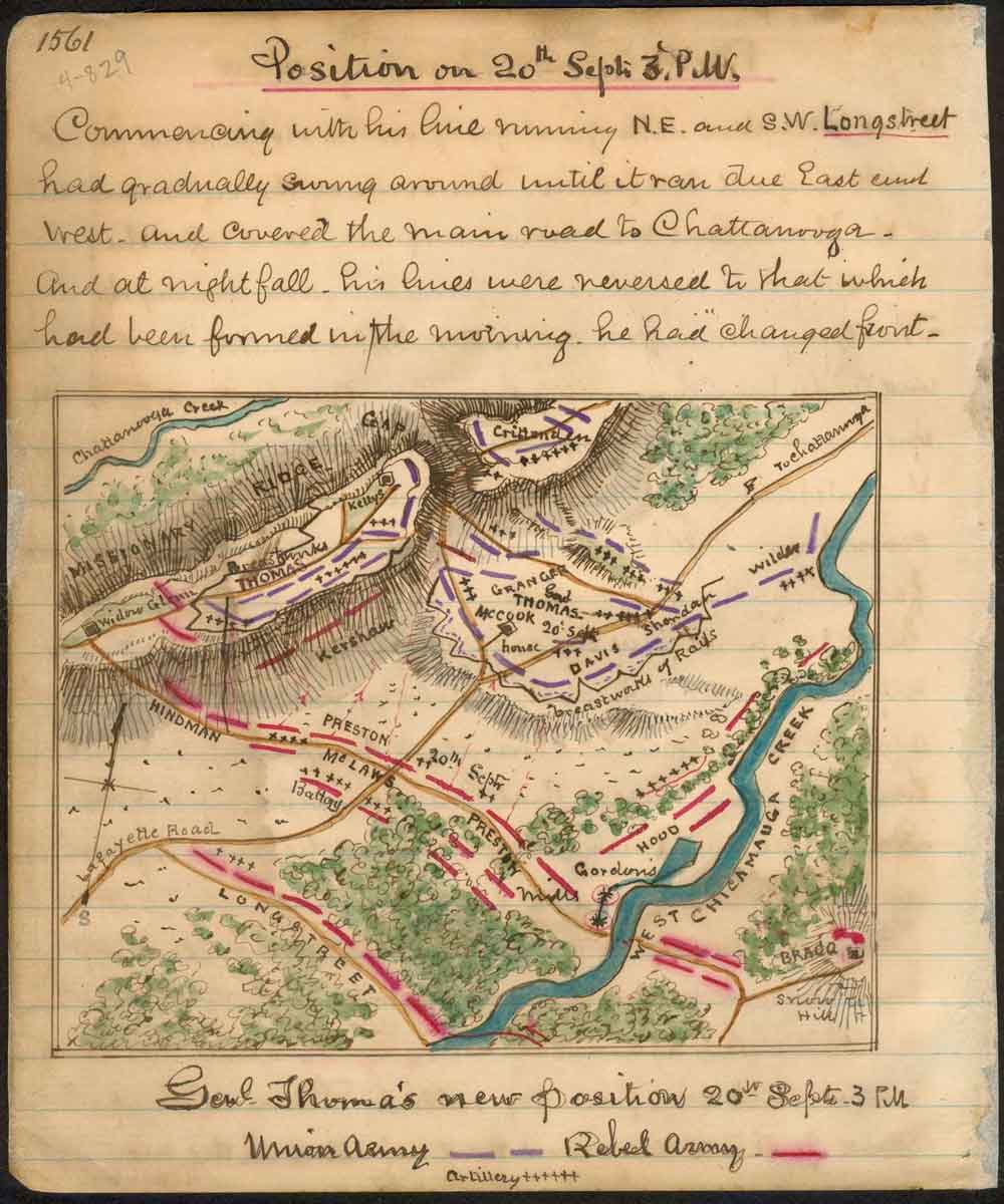 chickamauga map handwritten