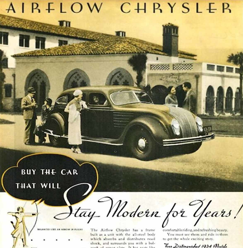chrysler airflow car art deco 1930s
