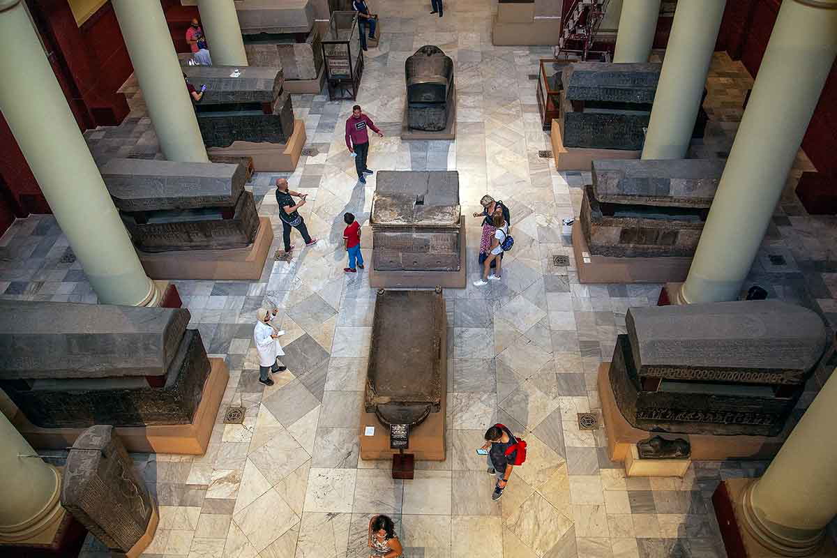 egyptian museum cairo interior sarcophagi room