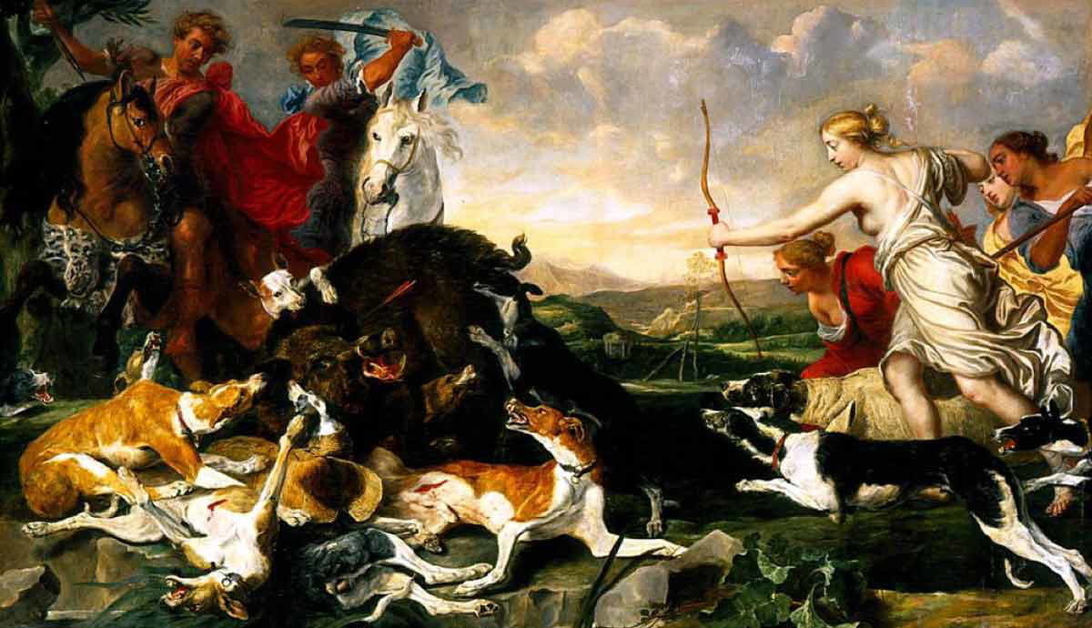 fyt atalanta meleager calydonian boar painting