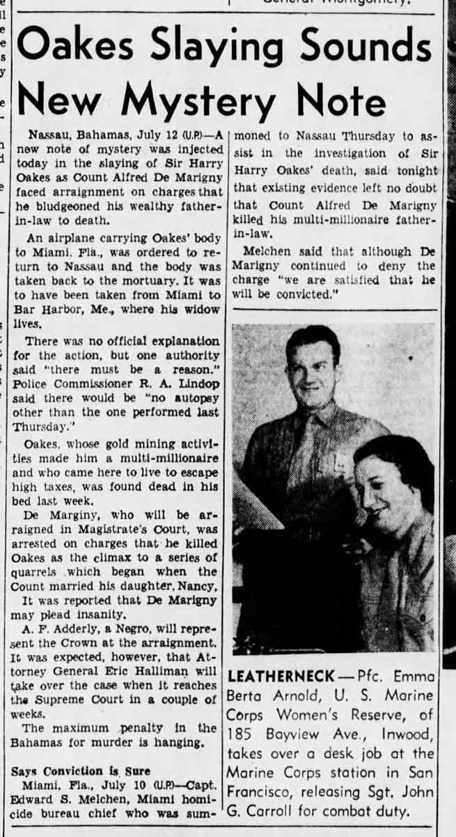 harry oakes newspaper