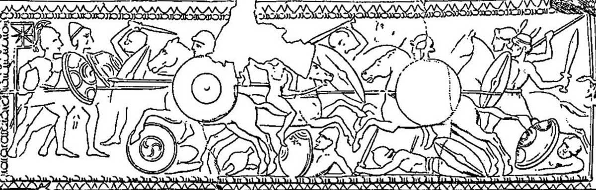 hellenistic battle scene bronze palque sketch pergamon
