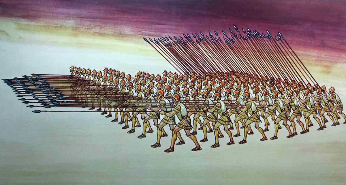 macedonian phalanx athens war museum painting