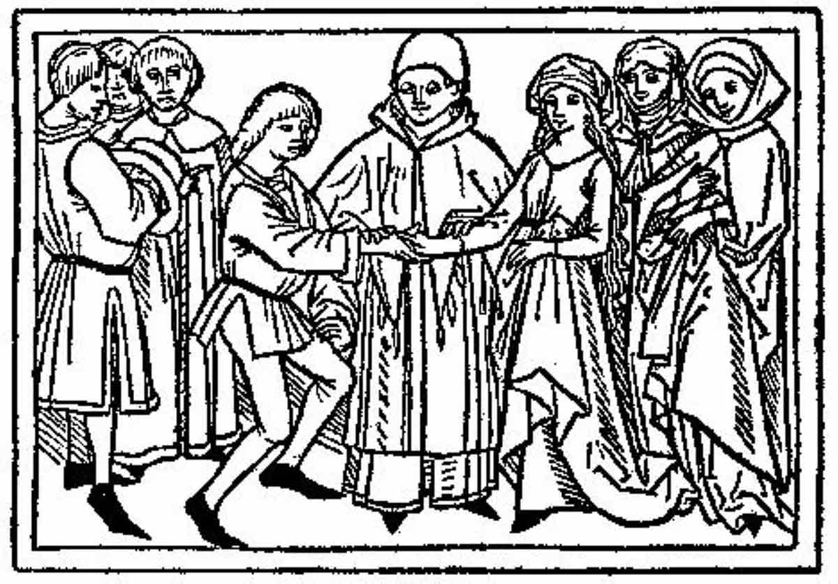 medieval wedding woodcut