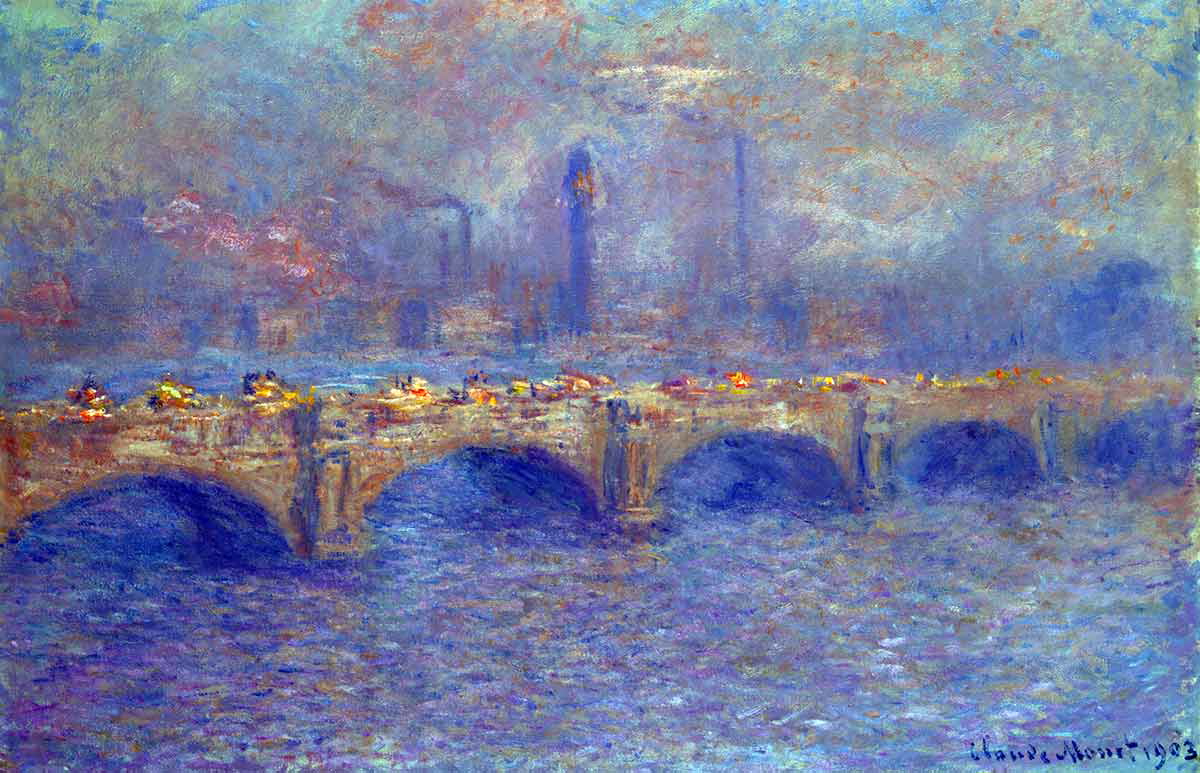 monet waterloo bridge sunlight effect painting