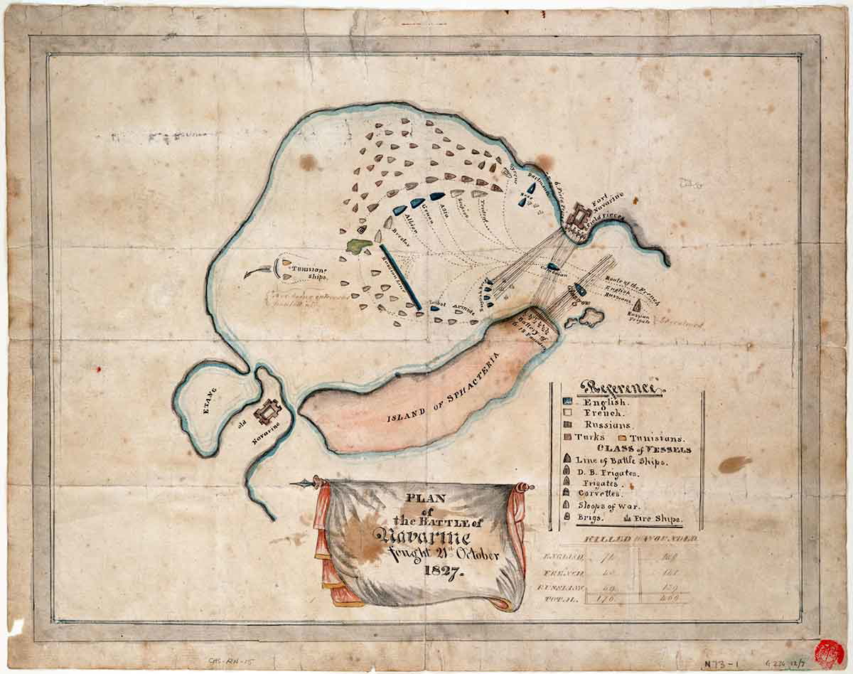 plan Navarino anonymous 1827 National Maritime Museum