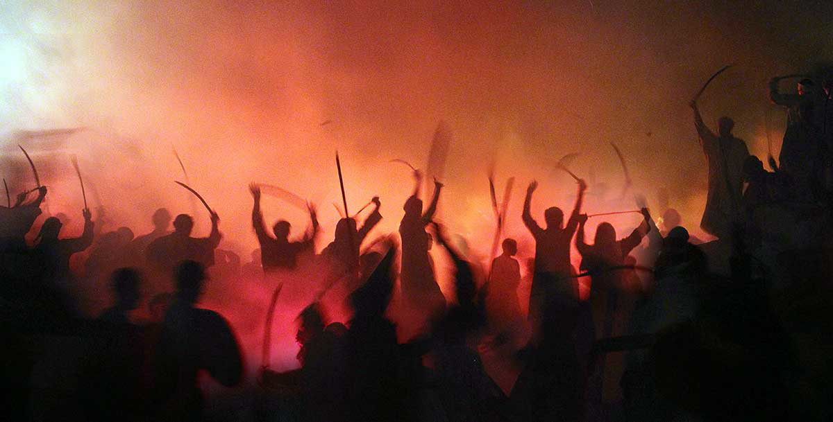 red sunset people dancing the morrigan