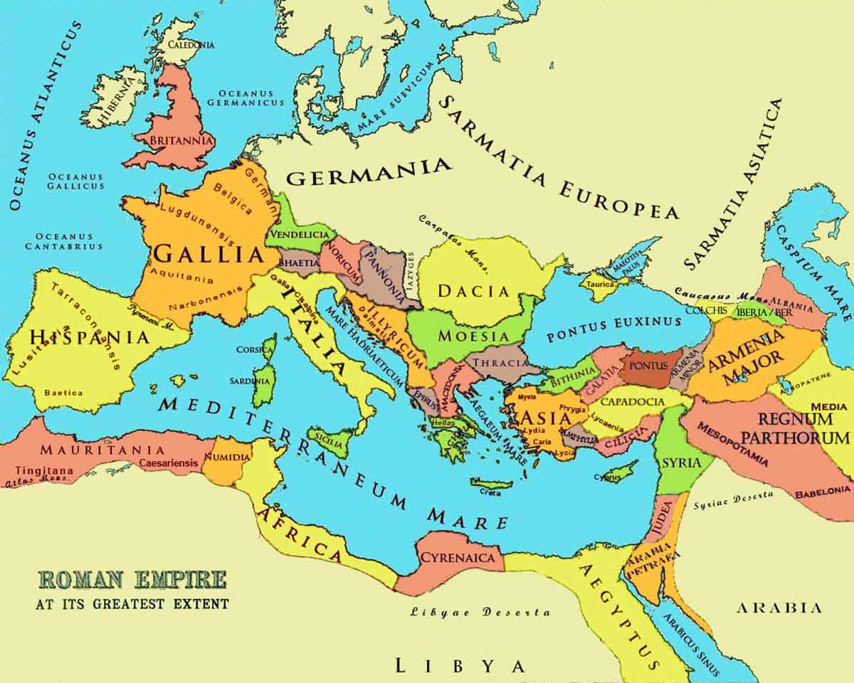 roman empire largest border