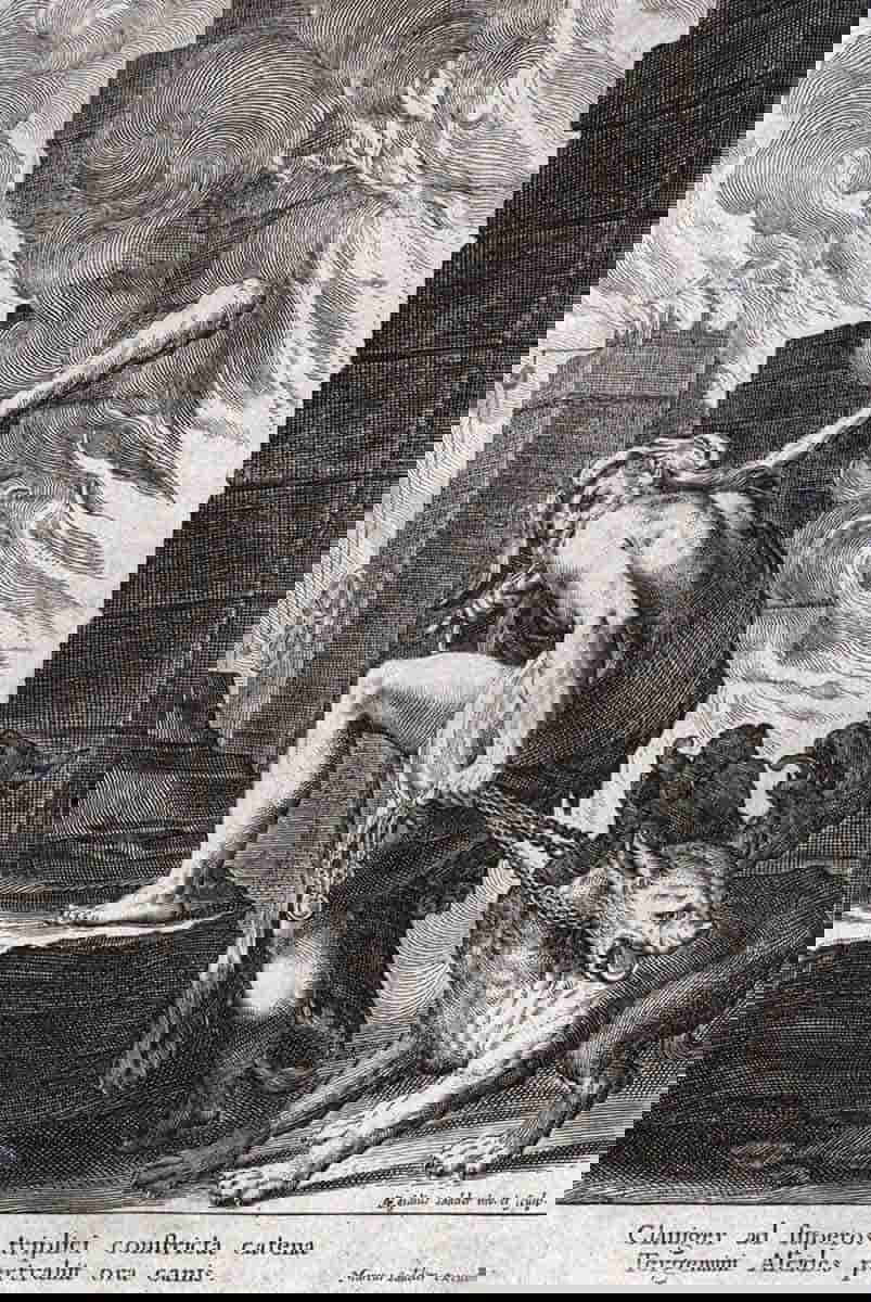 sadeler hercules cerberus engraving