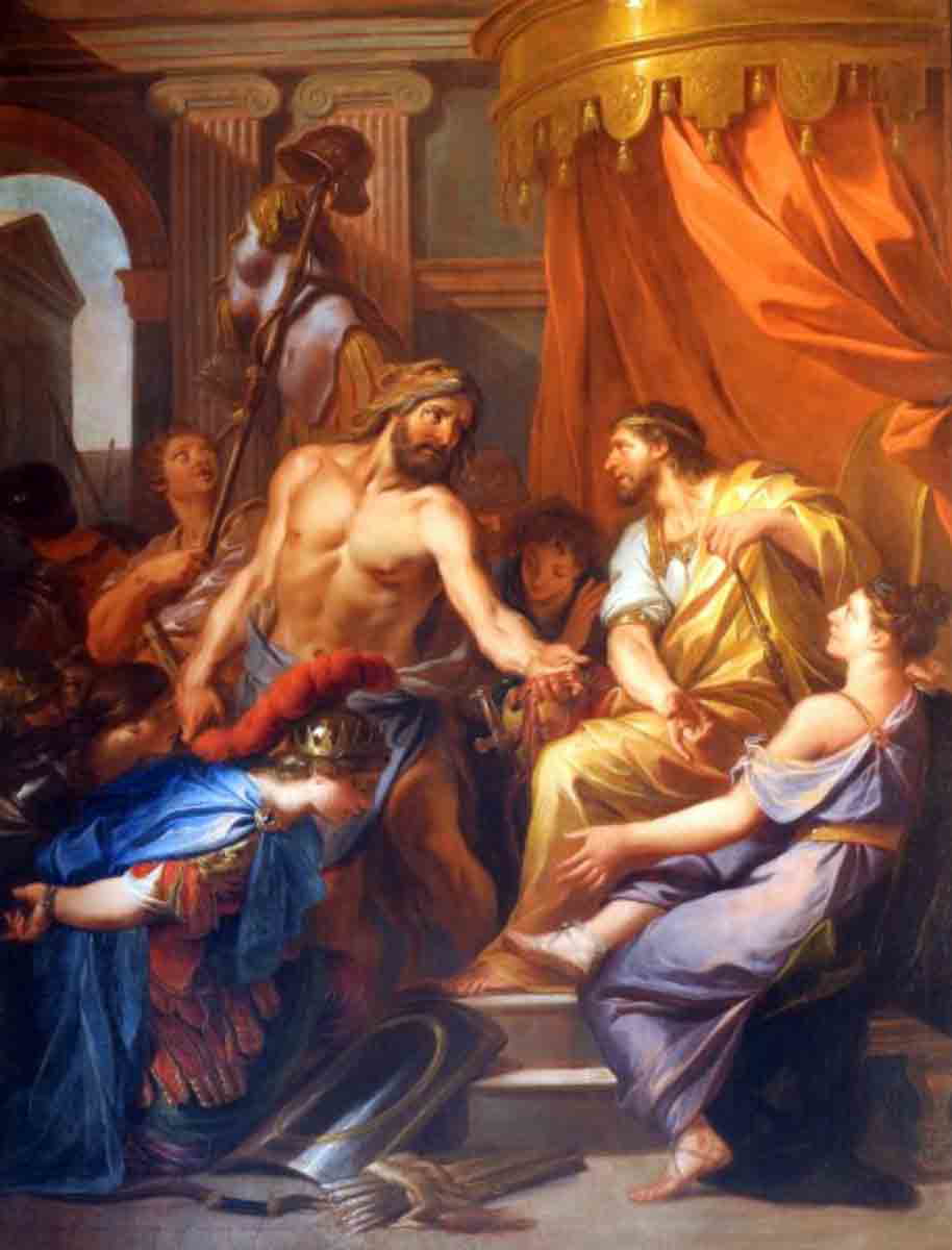 sarrabat heracles bringing eurystheus belt amazon painting