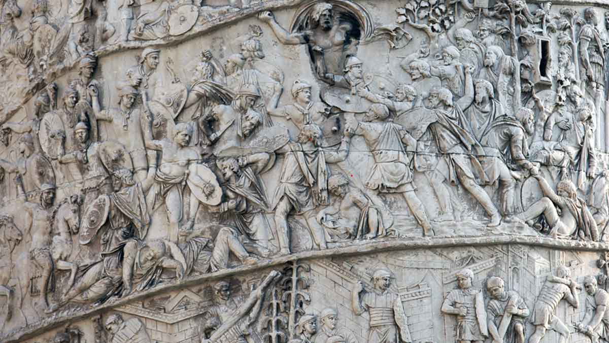 trajan column battle