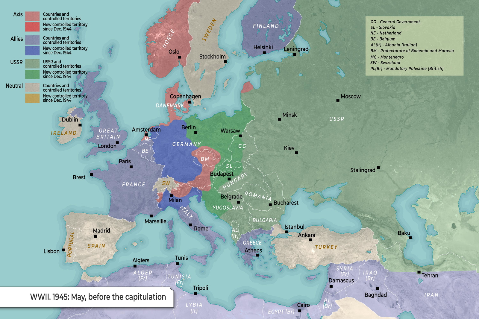 Map of World War II (May 1945). Source: TheCollector
