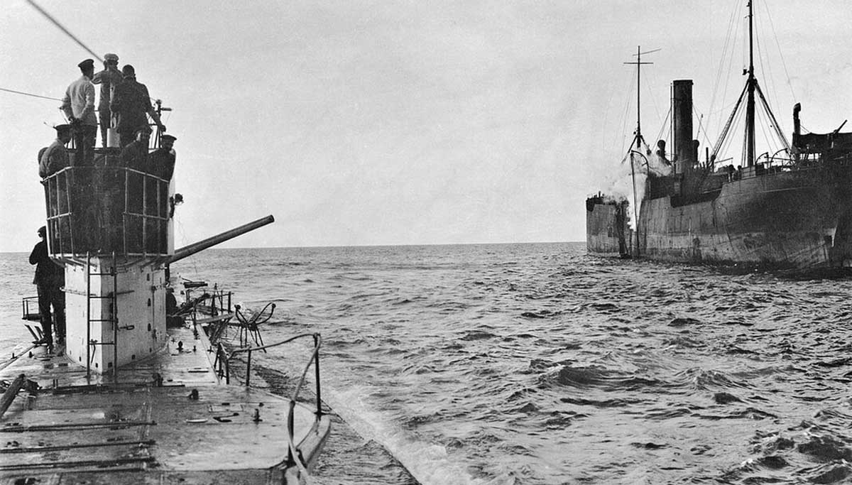German U boat sinking SS Parkgate