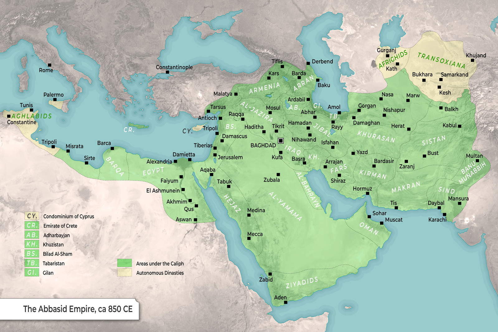 Map Abbasid Empire TheCollector