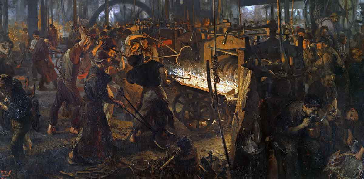 adolph menzel iron rolling mills painting