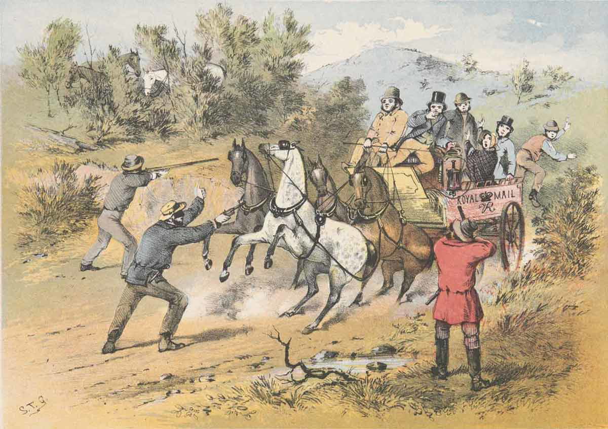 bushrangers attacking mail black war