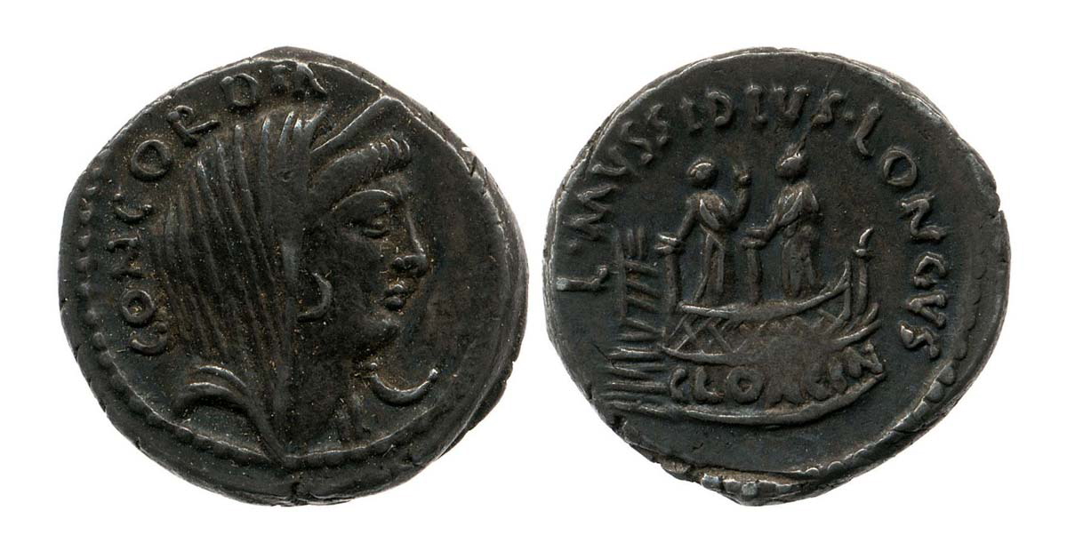 denarius mussidius longus shrine venus cloacina concordia