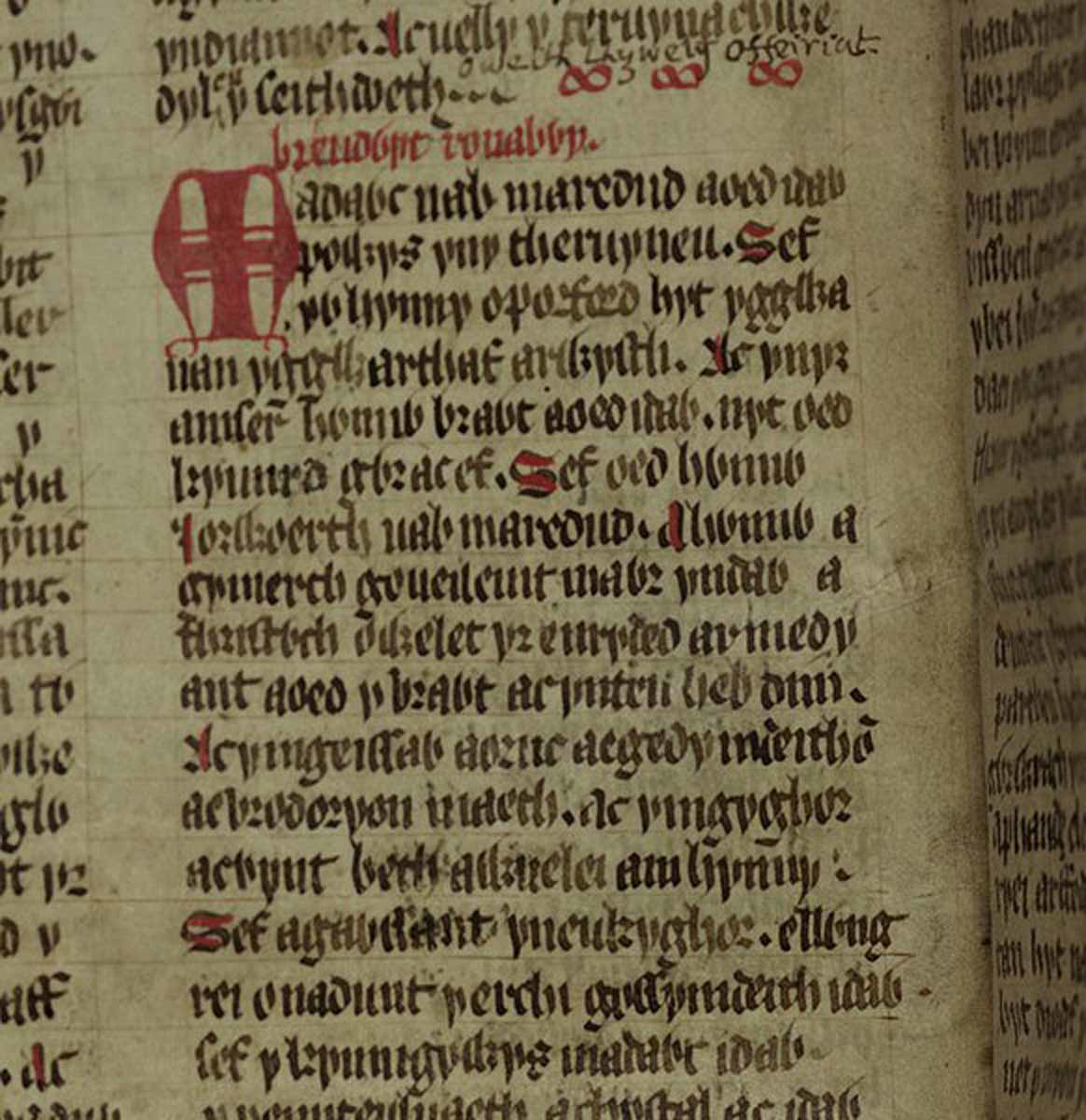 dream rhonabwy folio 134v red book hergest jesus college ms 111