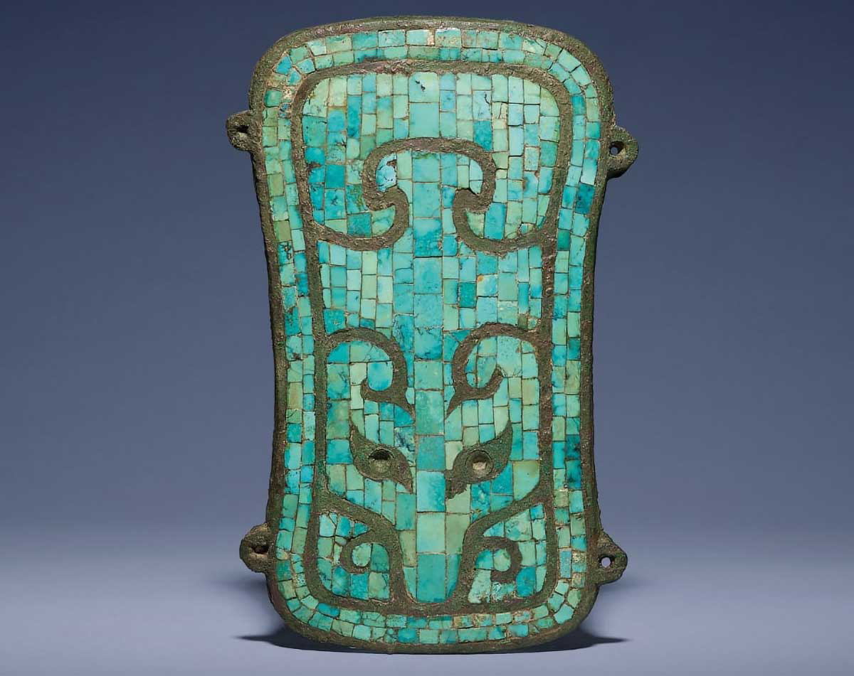 erlitou turquoise bronze plaque christies
